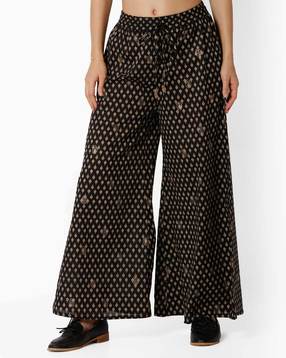 SIYAHI - Printed Palazzo Pants with Tie-Up