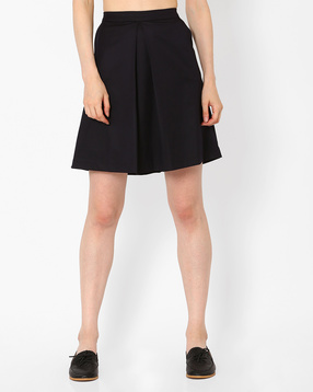 AJIO - Mini Skirt with Inverted Pleats