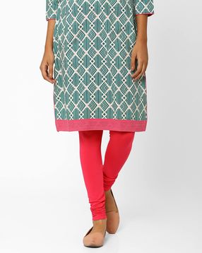 AJIO - Churidar Leggings with Elasticated Waistband