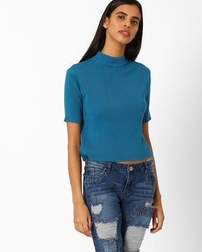 AJIO - Ribbed Short Top
