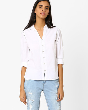 AJIO - Classic Top with Long Sleeves