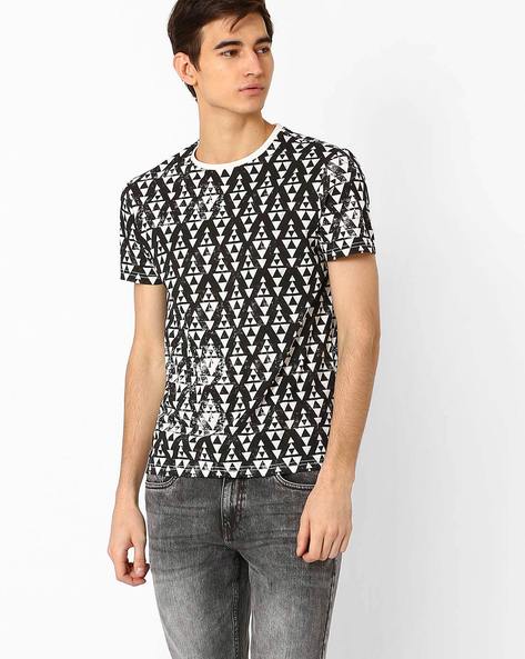 AJIO - Printed Crew-Neck T-shirt
