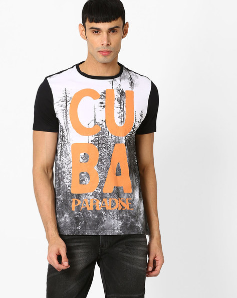 AJIO - Graphic Print Crew-Neck T-shirt