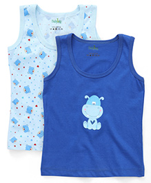 Babyhug Sleeveless Vest Set of 2 - Cyan Blue