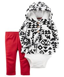 Carter's 3 Piece Little Jacket Set - Pink White And Black
