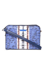 Parfois Navy Printed Textured Sling Bag