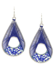 Anouk Blue Beaded Drop Earrings