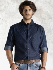 Roadster Blue Denim Casual Shirt