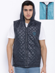 Sports52 wear Navy & Blue Sleeveless Reversible Quilted Jacket