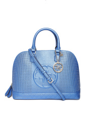 GUESS Blue Textured Cut-Out Handbag with Sling Strap