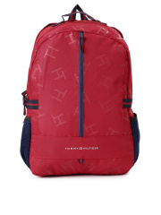 Tommy Hilfiger Unisex Red & Navy Printed Backpack