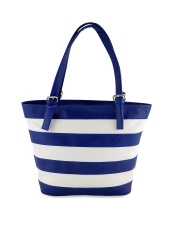 Utsukushii Blue & White Striped Shoulder Bag