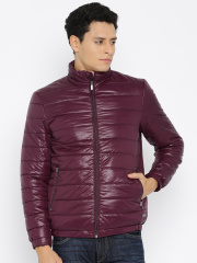 Mast & Harbour Burgundy Puffer Jacket