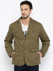 Mast & Harbour Khaki Padded Jacket with Detachable Hood