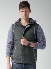 Mast & Harbour Grey & Blue Colourblock Jacket with Detachable Hood