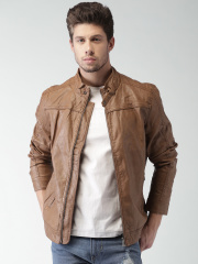 Mast & Harbour Brown Faux Leather Biker Jacket
