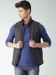 Mast & Harbour Charcoal Grey Sleeveless Puffer Jacket