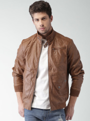 Mast & Harbour Brown Faux Leather Biker Jacket