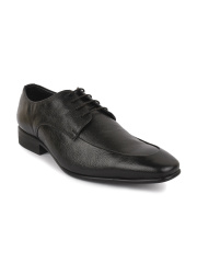 BuckeUp Men Black Leather Derbys