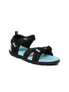 PUMA Women Black & Blue Techno Wn s IDP Sports Sandals