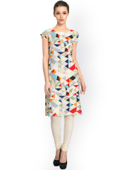 Vaamsi Women Off-White Printed Kurta