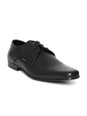 Red Tape Men Black Textured Leather Formal Shoes