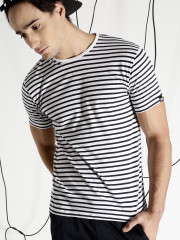 Ecko Unltd Men Navy Blue Striped T-shirt