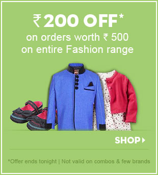 Rs. 200 OFF* on orders worth Rs. 500 on entire Fashion range  Rs. 200 OFF* on orders worth Rs. 500 on entire Fashion range