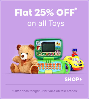 Flat 25% OFF* on all Toys Flat 25% OFF* on all Toys