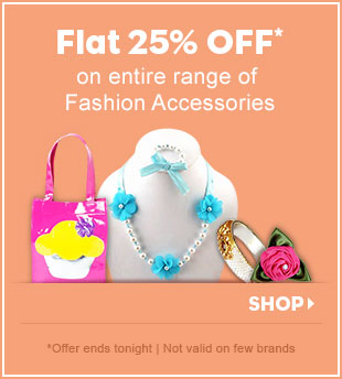 Flat 25% OFF* on entire range of Fashion Accessories Flat 25% OFF* on entire range of Fashion Accessories