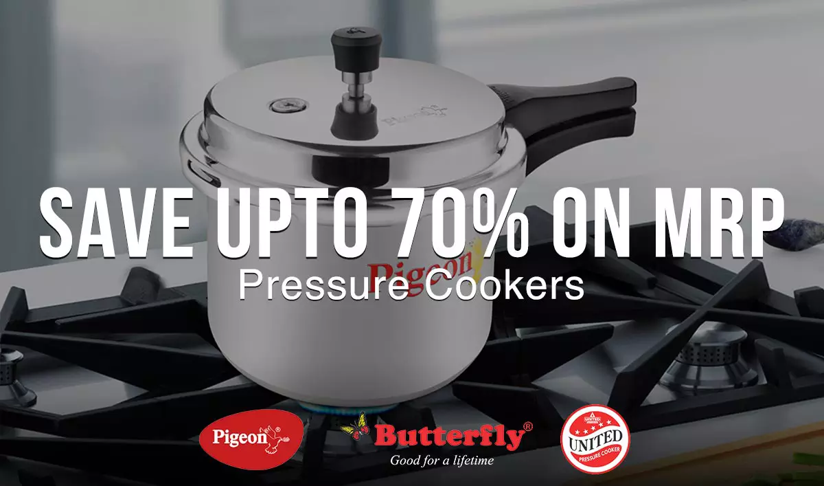 PRESSURE COOKERS Save Upto 70% on MRP