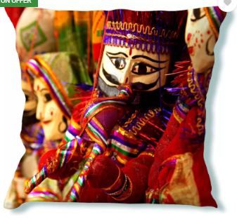 LA VERVE Printed Cushions Cover (40 cm*40 cm, Multicolor) on 88% OFF