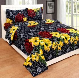 Red Bear 190 TC Cotton Double Floral Bedsheet on 88% Off