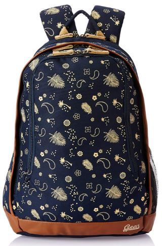 Gear 26 Ltrs Navy Blue and Beige Casual Backpack on 56% off
