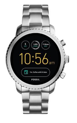 Flat 40% off on Silver-Toned Q Exploris Touchscreen Smart Watch