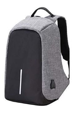 Flat 82% off on Rewy Fabric Anti-Theft Water Resistant Computer USB Charging Laptop Backpack