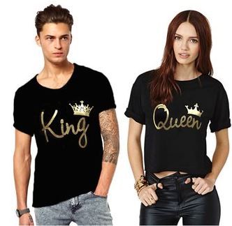 Flat 77% off on King And Queen Couple Combo Cotton Tees