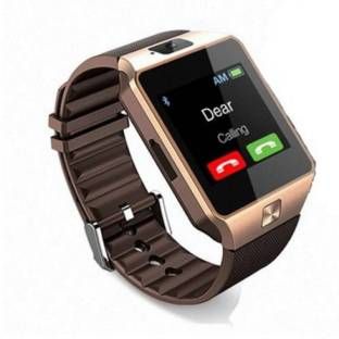 Enew DZ09-GOLD VGT-A7 phone Gold Smartwatch (Brown Strap Free Size)