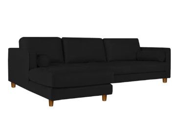 Lisbon RHS Sectional Sofa in Black Colour by Adorn Homez at Rs. 41269