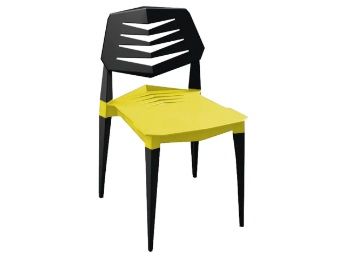 Vecto Modern Plastic Chair in Yellow & Black Colour By Workspace interio at Rs.4757 