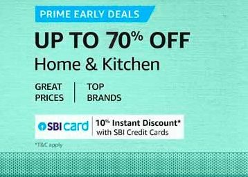 Up to 70% Off On Home & Kitchen Appliances + Bank Offer !!