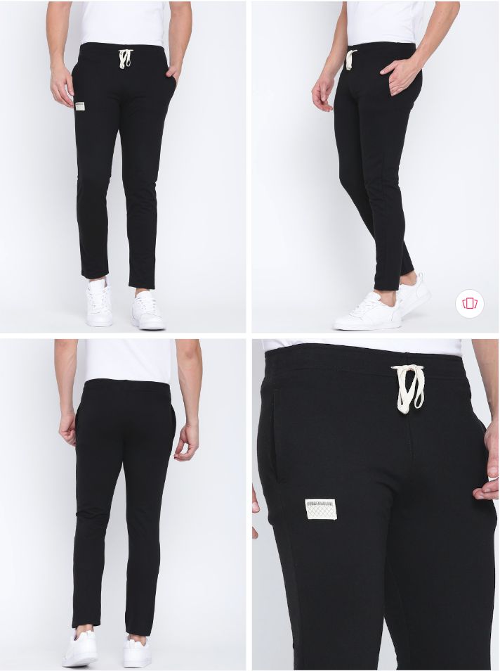 Hubberholme Black Slim Fit Track Pants