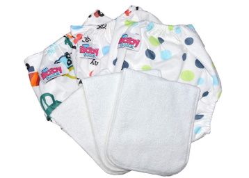 Baby Bucket Washable Adjustable Cloth Diapers with Microfiber Pads/Inserts at Rs. 