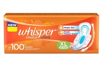 Whisper Choice Ultra 20 (Extra Large) Sanitary pads for women at Rs. 78