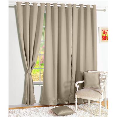 Story@Home Beige Black Out 1 pc Window Curtain-5 feet