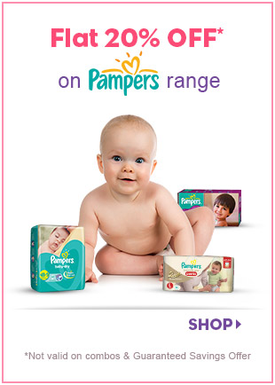 Flat 20% OFF* on entire Pampers range 