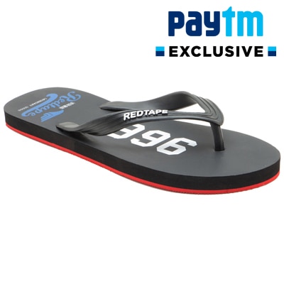 Red Tape Black Men's Casual Flip Flop