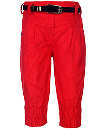 Little Kangaroos Gathered Pattern Corduroy Trouser With Belt