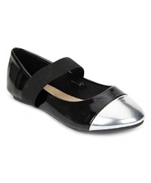 Kittens Dual Color Belly Shoes - Black And Silver