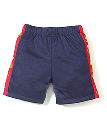 Chhota Bheem Side Stripes Printed Swim Trunks Shorts - Navy Blue & Red
